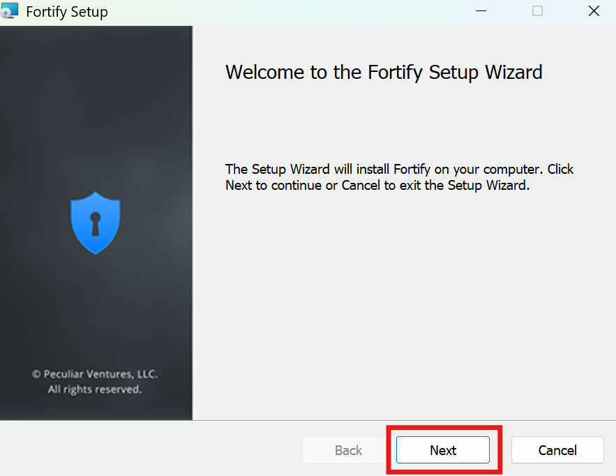 Fortify 설치 시작