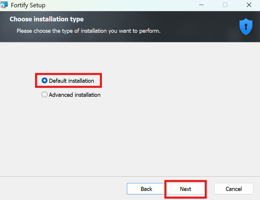 설치 타입 선택