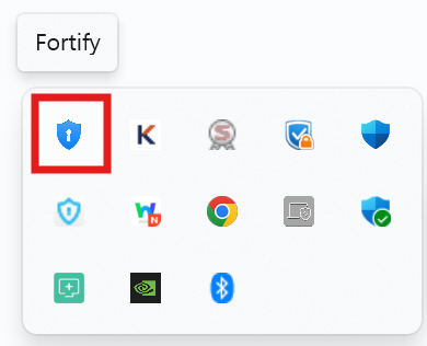 시스템 트레이 확인